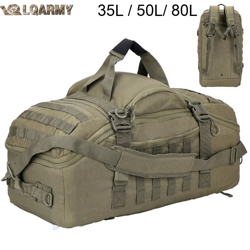 LQARMY Large Tactical Mountaineering Backpack Outdoor Duffle