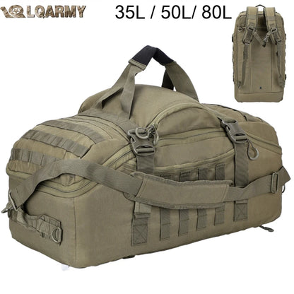 LQARMY Large Tactical Mountaineering Backpack Outdoor Duffle