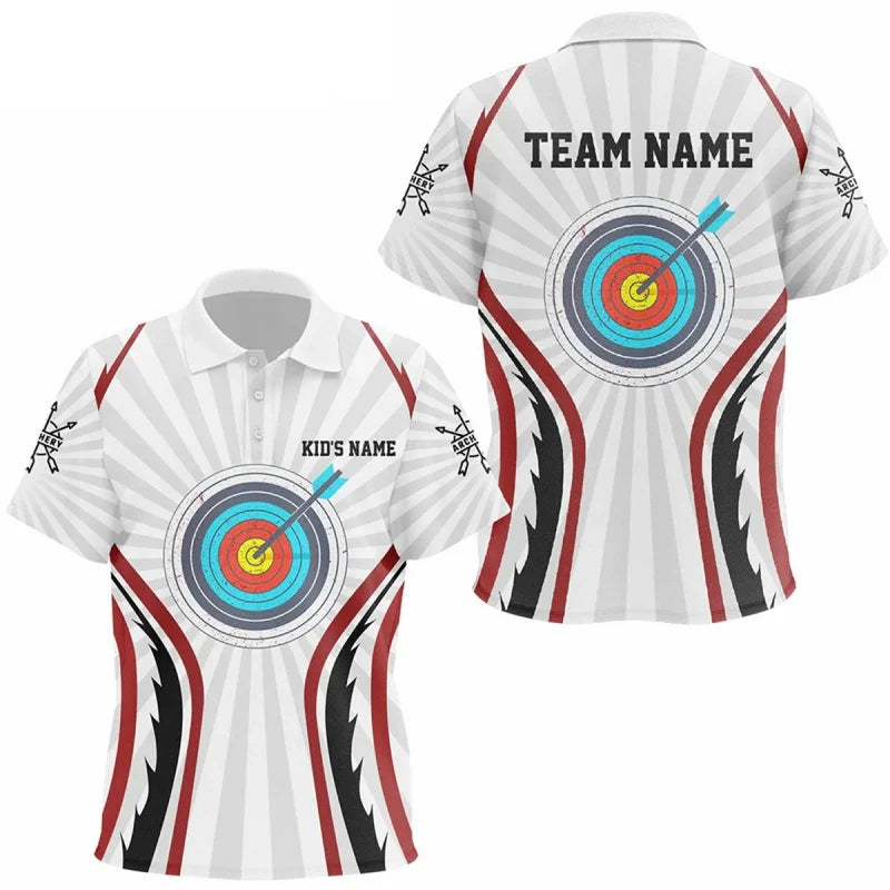 Male Archery 3D Printed Pattern Polo Shirts