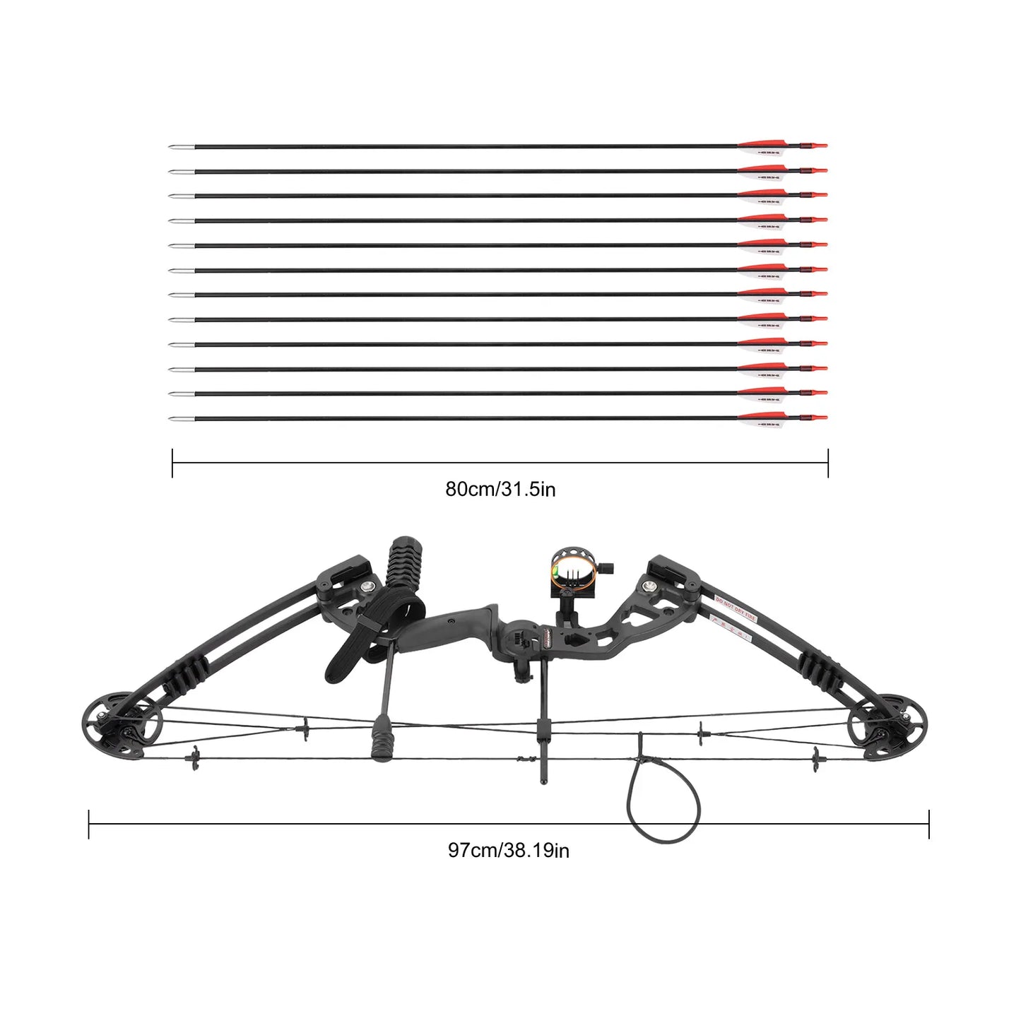 Right-Handed 30-55lbs Compound Bow 12 Arrows Arch Set