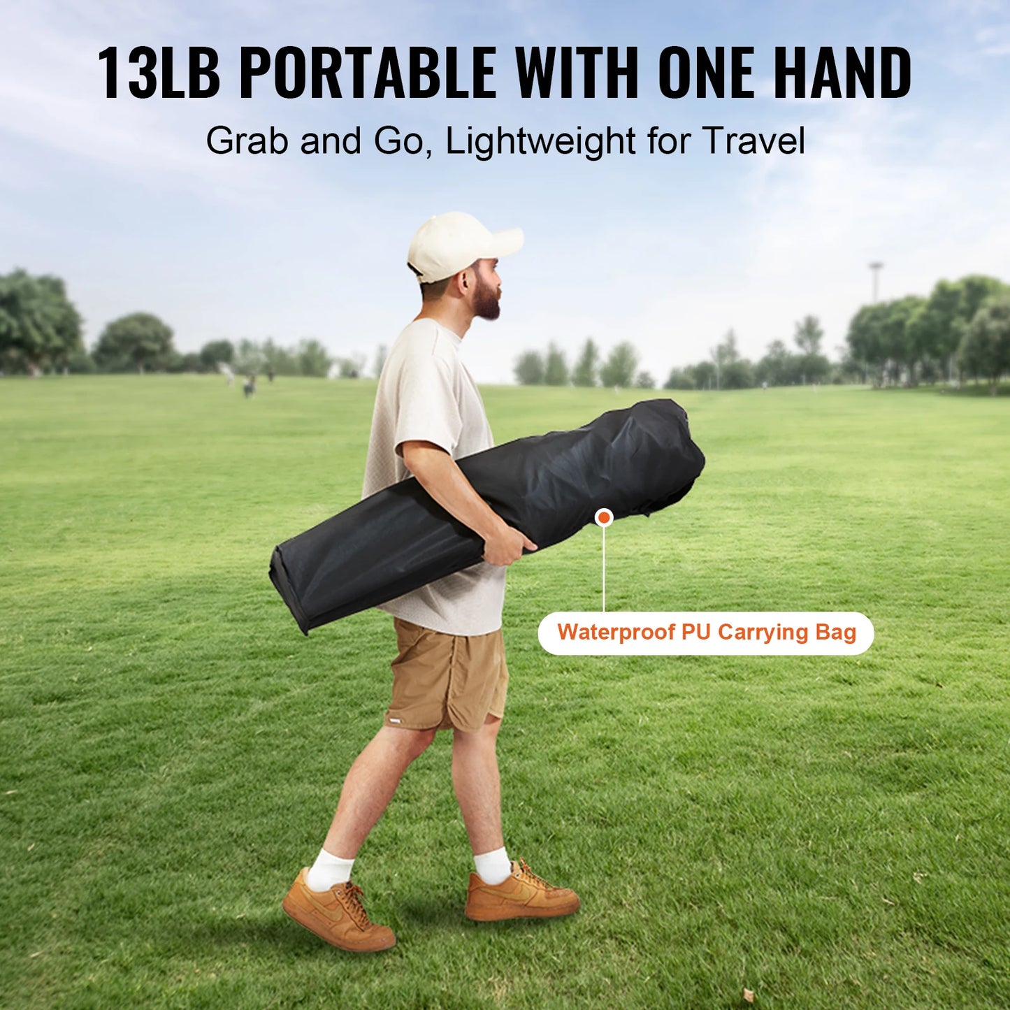 SucceBuy Portable Padded Camping Chair with Lumbar Support