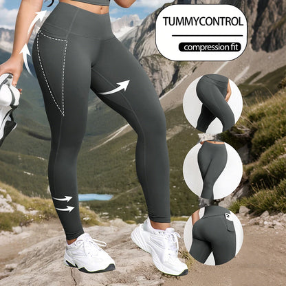 Women's Hiking/Camping Tummy Control Yoga Pants with Pockets