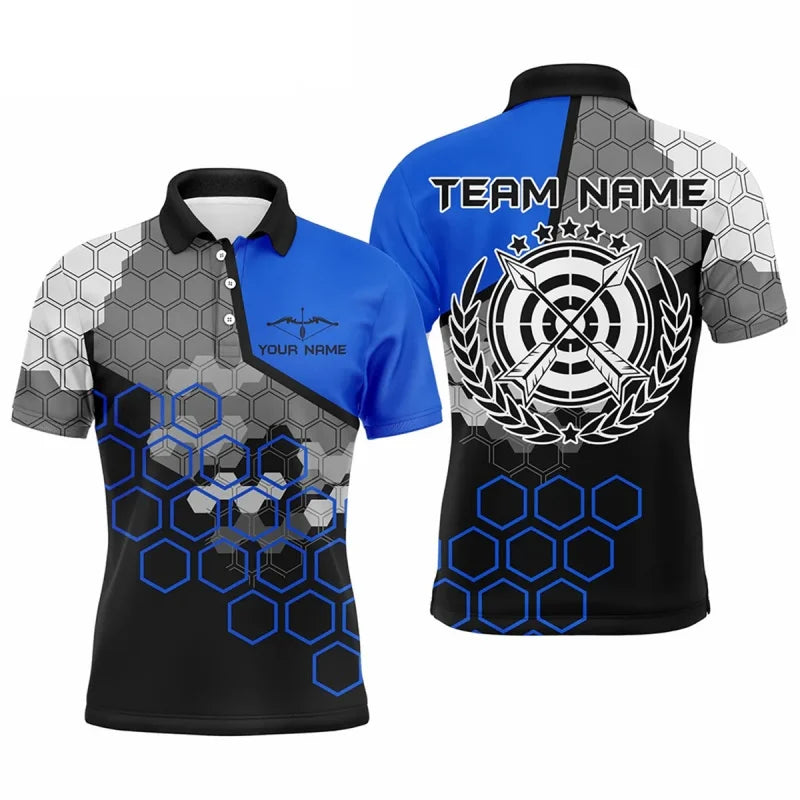 Male Archery 3D Printed Pattern Polo Shirts
