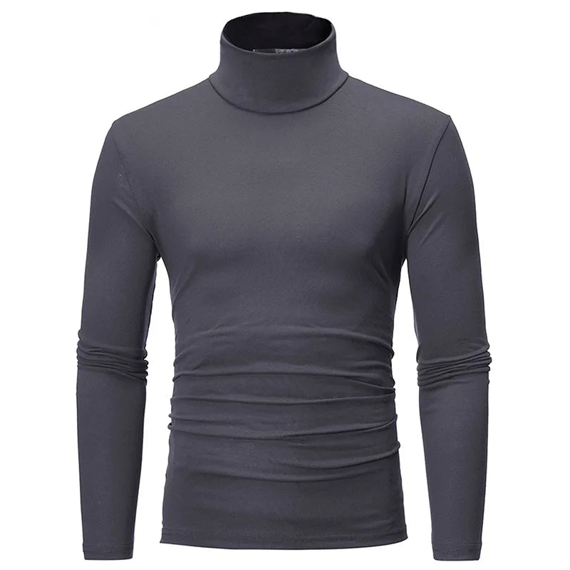 Men's High Neck Long Sleeve Breathable T-shirt-Slim Fit