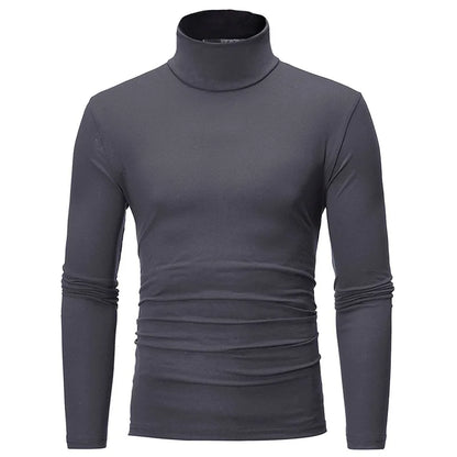 Men's High Neck Long Sleeve Breathable T-shirt-Slim Fit