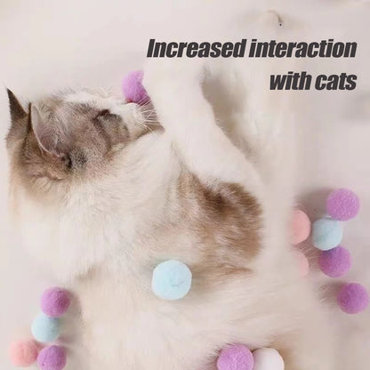 Cat Mini Pompoms Interactive Plush Ball Launcher