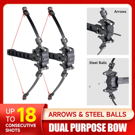 Adjustable Folding Bow for Arrows and Steel-Balls