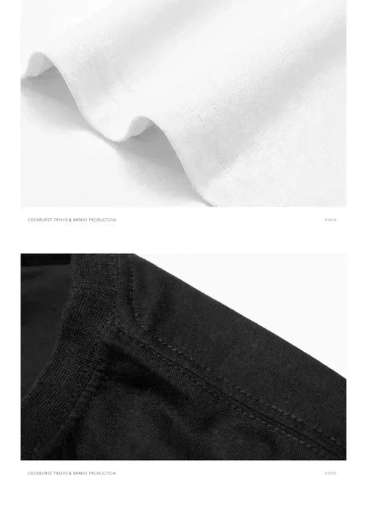 100% Pure Cotton High-Quality Men's Letter Print T-shirt