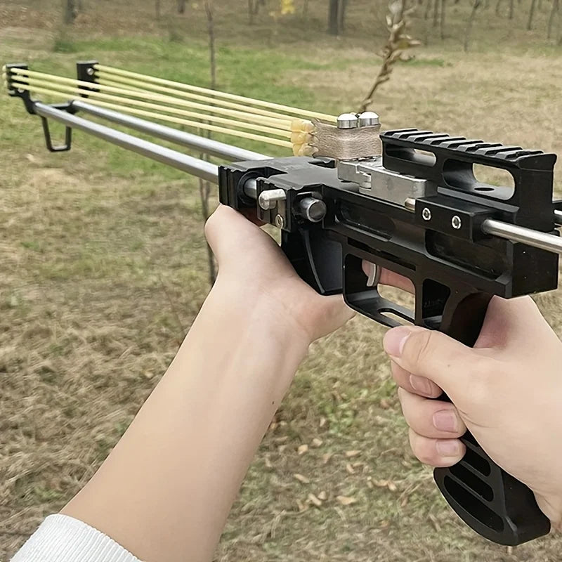 80LBS Telescopic Long Pole Slingshot With Laser