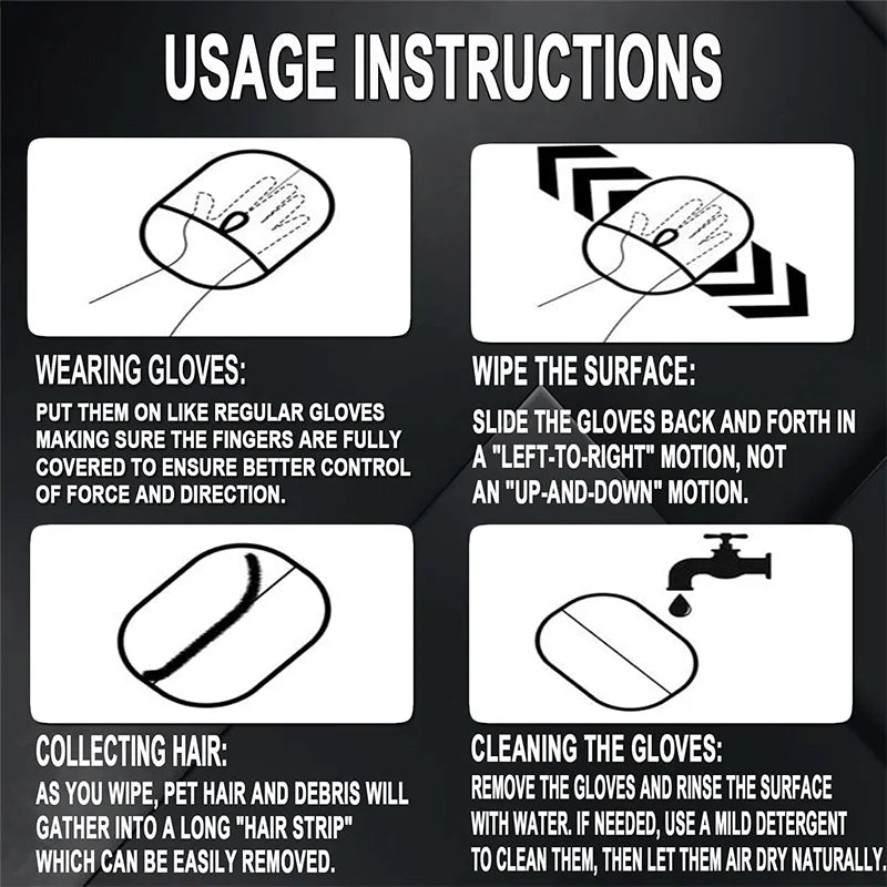 Reusable Static Removal Pet Grooming Gloves