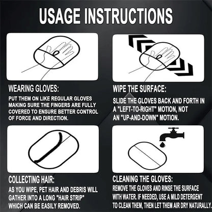 Reusable Static Removal Pet Grooming Gloves