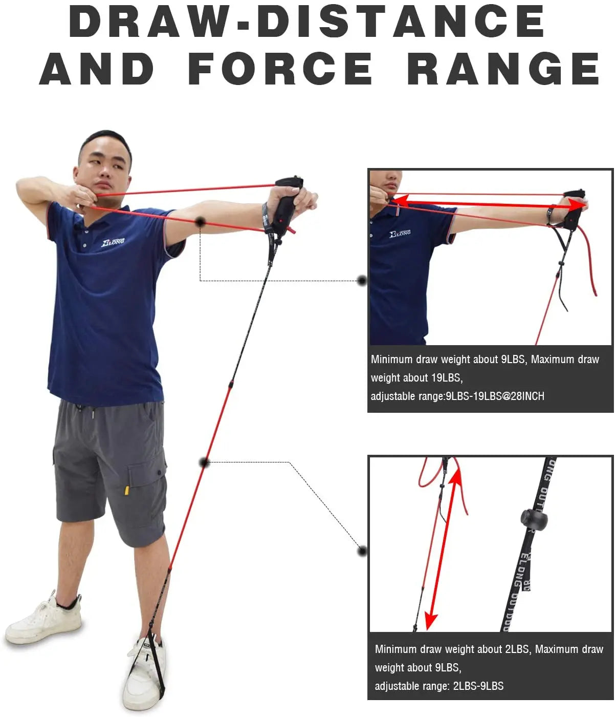 Ambidextrous Portable Archery 9-19lbs Bow Training Band
