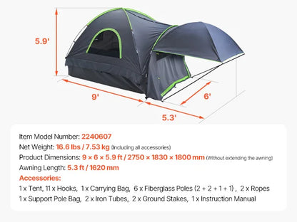 SucceBuy 2-3 Person Waterproof Pickup Truck Bed Tent