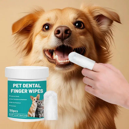Fresh-Breath Pet Dental Wipes for Dogs & Cats