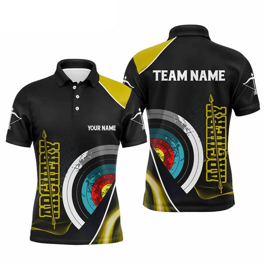 Male Archery 3D Printed Pattern Polo Shirts