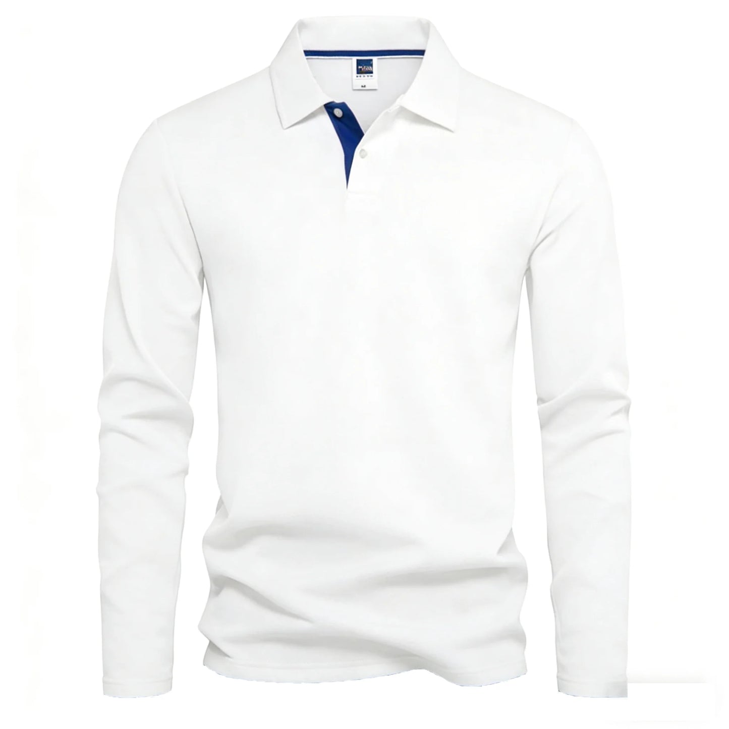 Men's 95% Cotton Long Sleeve Polo Pull-over T-Shirt