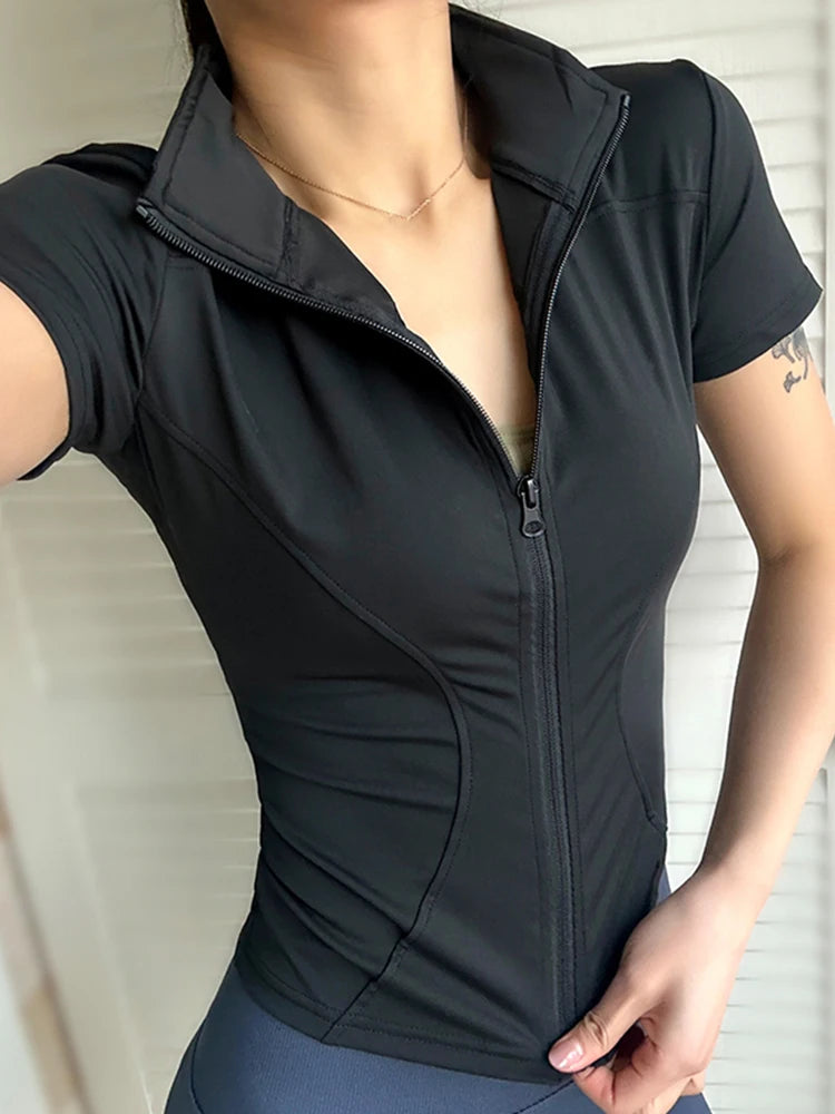 Female High-Quality Waist Slimming Quick-drying Yoga shirts