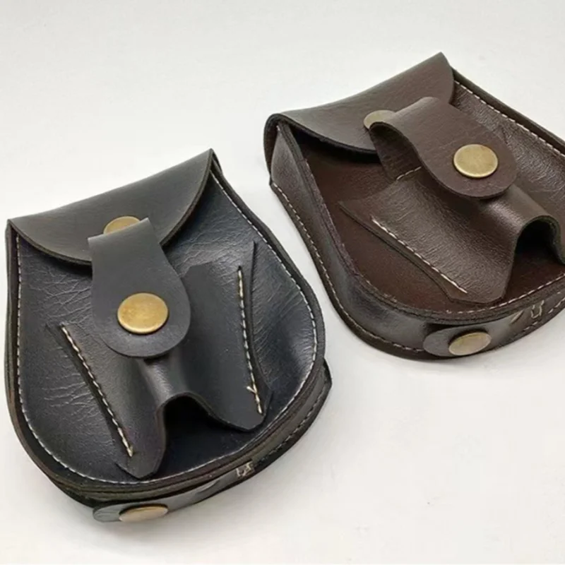 Black/Brown Slingshot and Steel Ball Leather Holster/Carrier