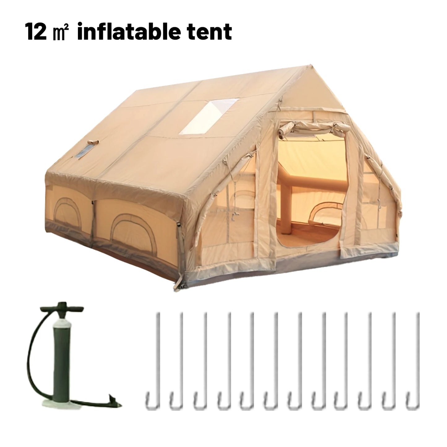 4/6/8 Person Inflatable Tent with Stove Plug