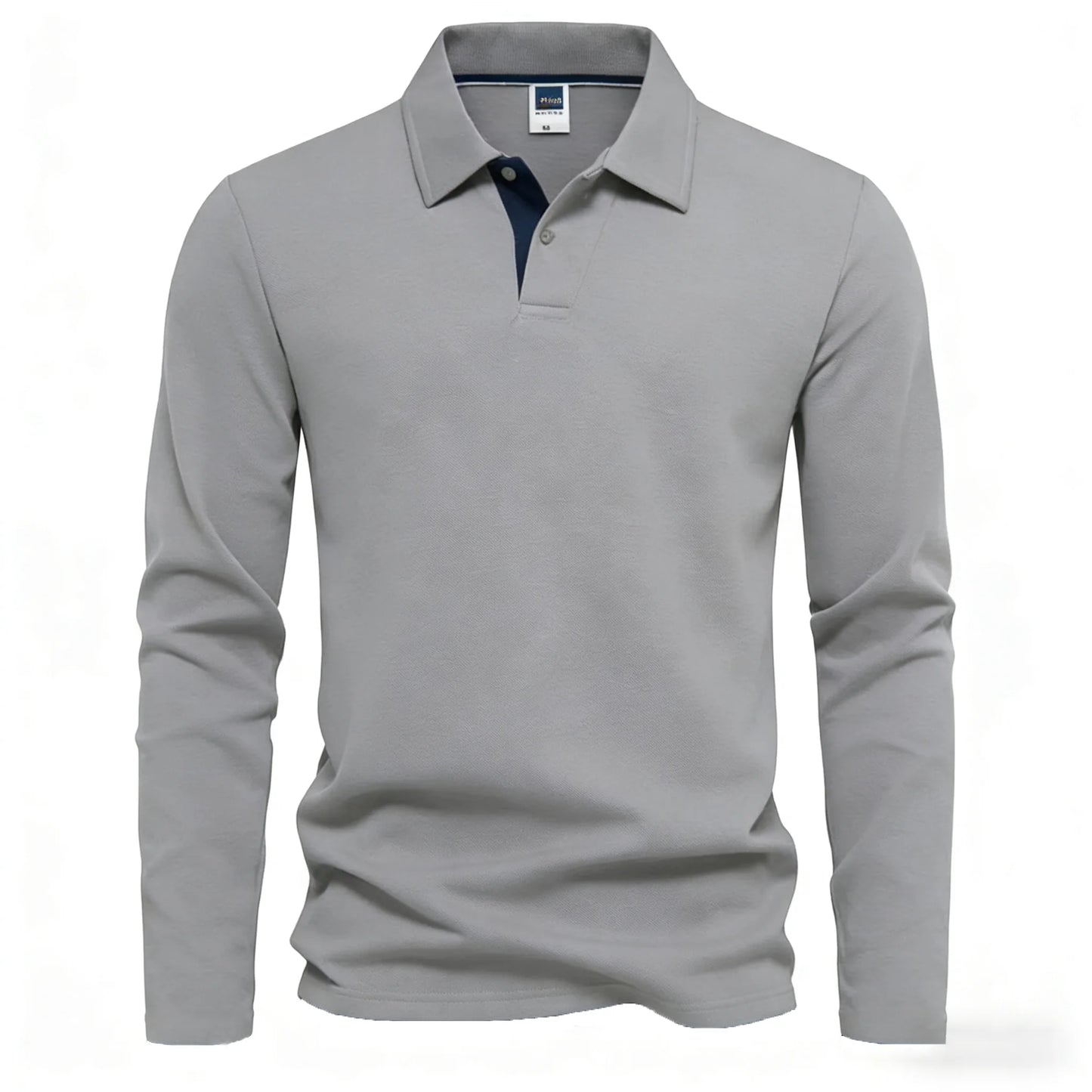Men's 95% Cotton Long Sleeve Polo Pull-over T-Shirt