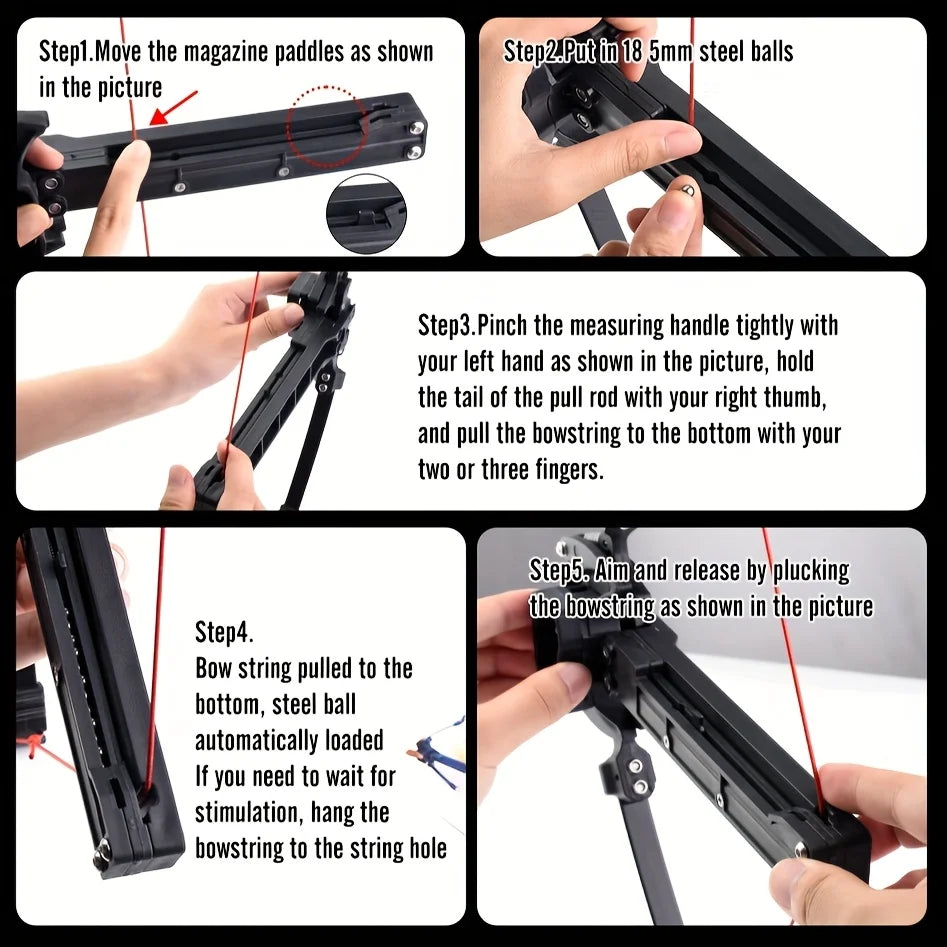 Adjustable Folding Bow for Arrows and Steel-Balls