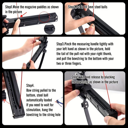 Adjustable Folding Bow for Arrows and Steel-Balls