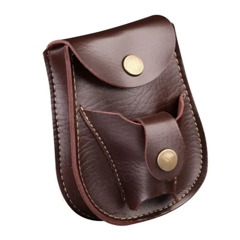 Black/Brown Slingshot and Steel Ball Leather Holster/Carrier