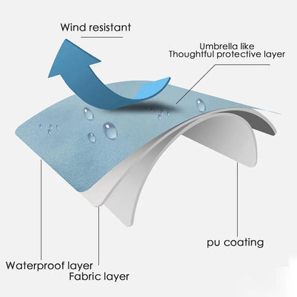 Long Waterproof Hooded Raincoat for Hiking and Camping