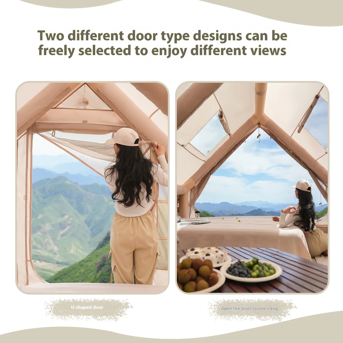 4/6/8 Person Inflatable Tent with Stove Plug