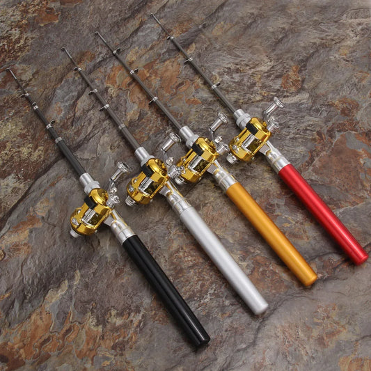 Aluminum Alloy Mini Pocket Fishing Pen Rod and Reel