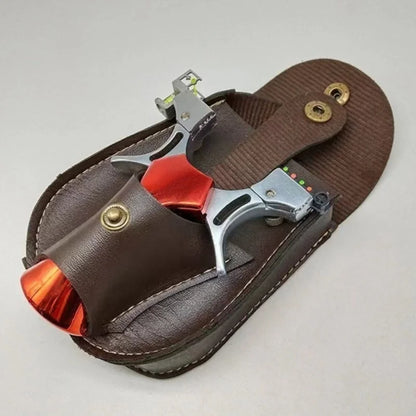Black/Brown Slingshot and Steel Ball Leather Holster/Carrier