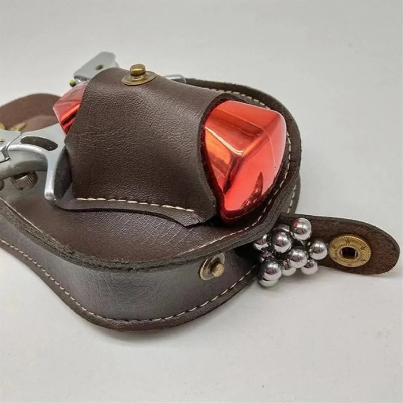 Black/Brown Slingshot and Steel Ball Leather Holster/Carrier