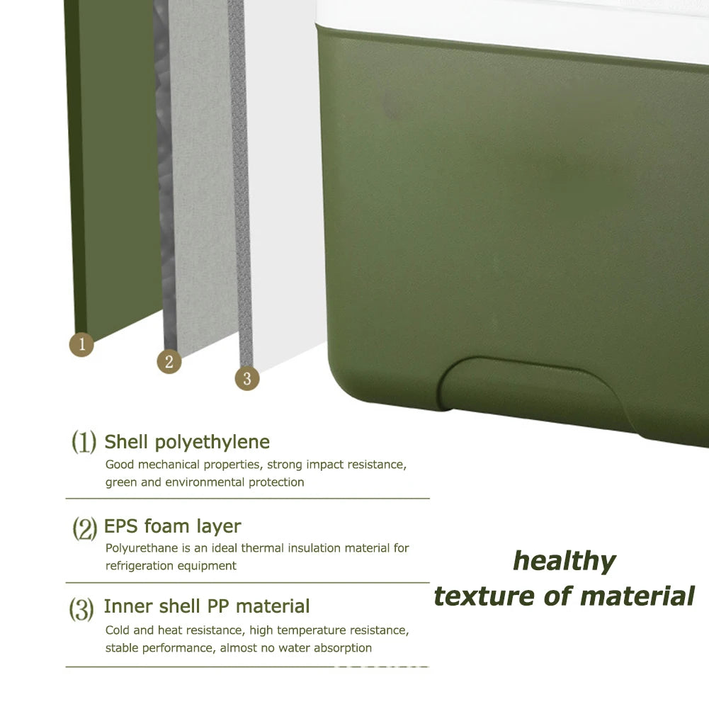 Portable Large-Capacity Camping Cooler Box for Outdoor Adventures