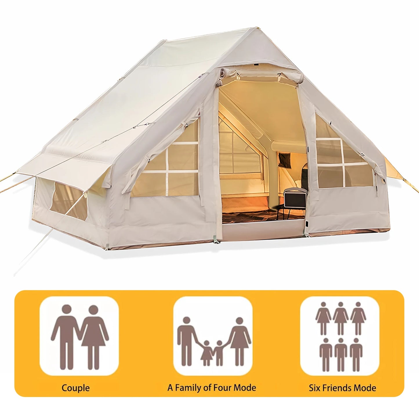 4-6 Person Instant Waterproof Glamping Camping Tent