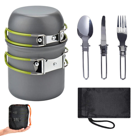 Portable Aluminum Camping Cookware Set for Outdoor Cooking