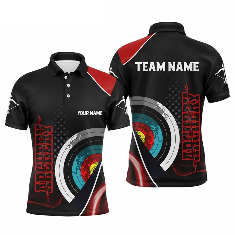 Male Archery 3D Printed Pattern Polo Shirts