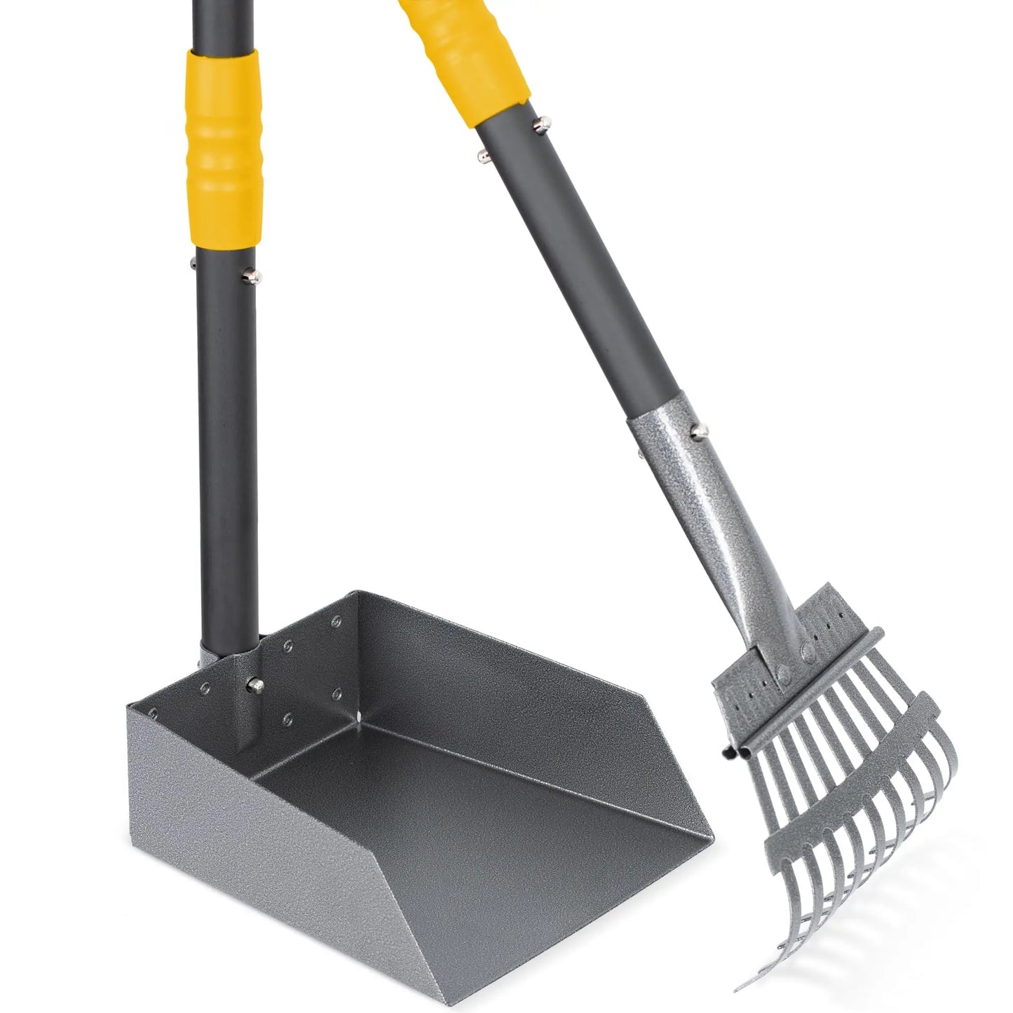 Adjustable Dog Pooper Scooper Tray and Rake Set