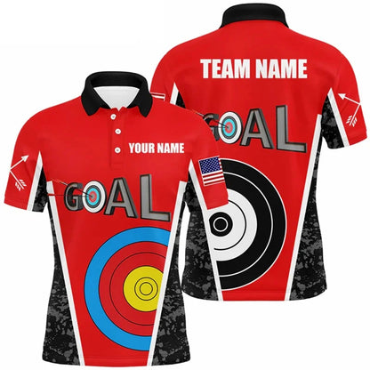 Male Archery 3D Printed Pattern Polo Shirts