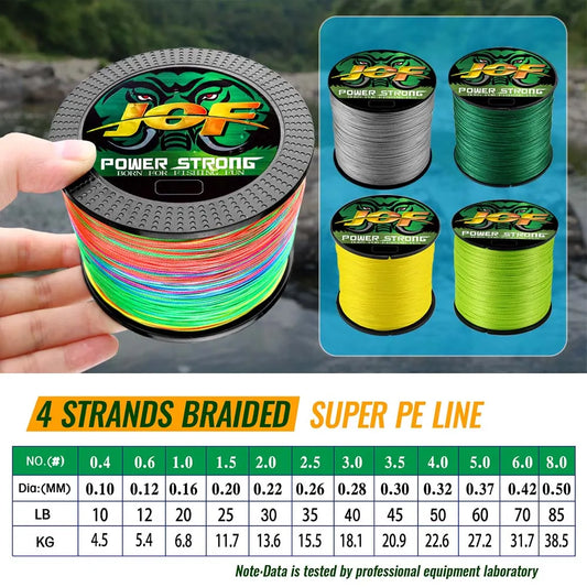 JOF Multifilament 300/100M Braided 4 Strands Fishing Line