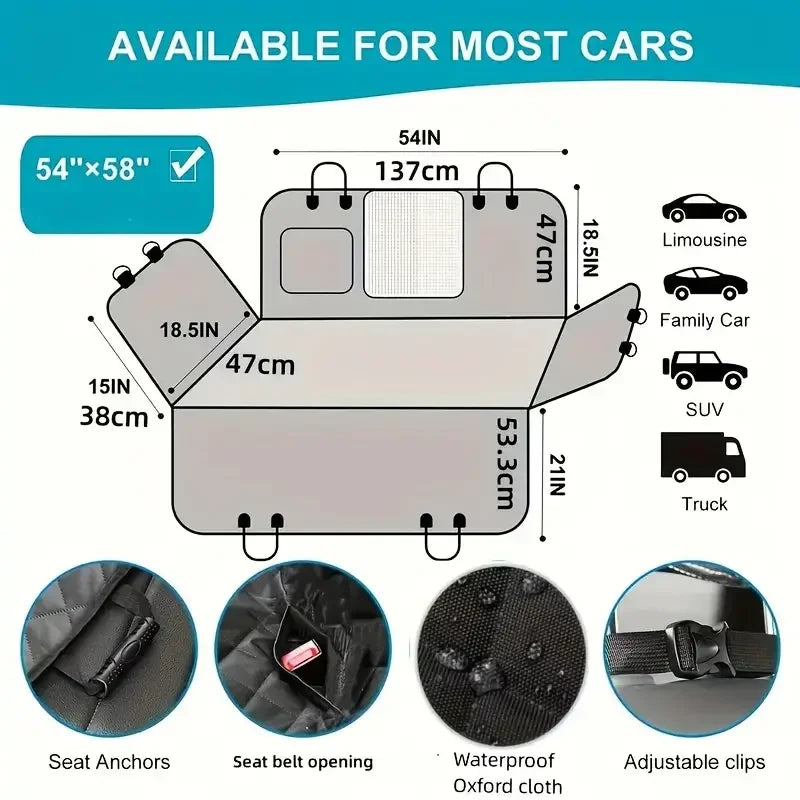 Nonslip 100% Waterproof Dog Car Seat Cover