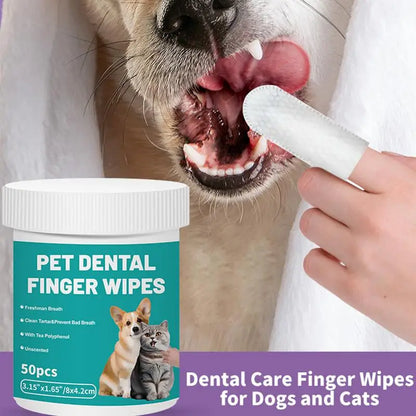 Fresh-Breath Pet Dental Wipes for Dogs & Cats
