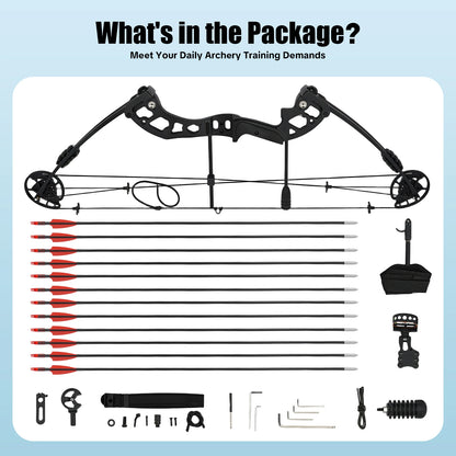 Right-Handed 30-55lbs Compound Bow 12 Arrows Arch Set