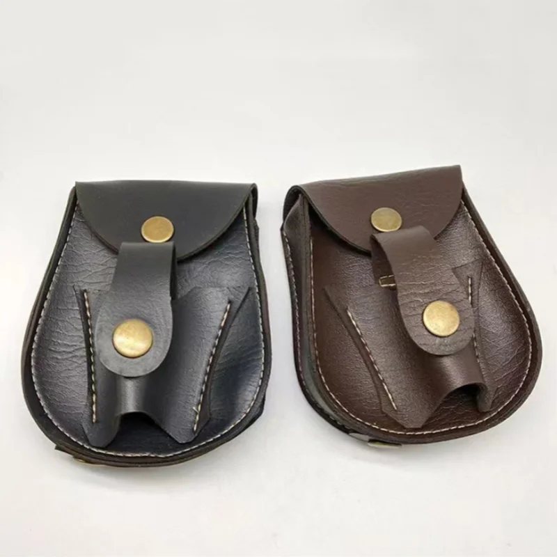 Black/Brown Slingshot and Steel Ball Leather Holster/Carrier