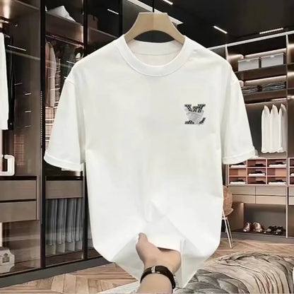 100% Pure Cotton High-Quality Men's Letter Print T-shirt