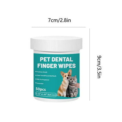 Fresh-Breath Pet Dental Wipes for Dogs & Cats
