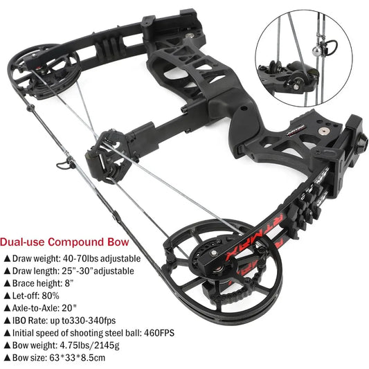 ZSHJGJR Dual-use Adjustable Short-Axis Compound Bow