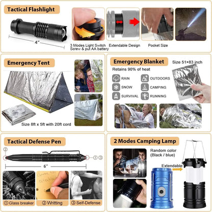 Survival Gear First-Aid Kit with Emergency Tent