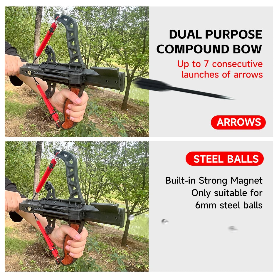 7-shot Archery and Steel Ball Dual-purpose Elastic Compound Bow