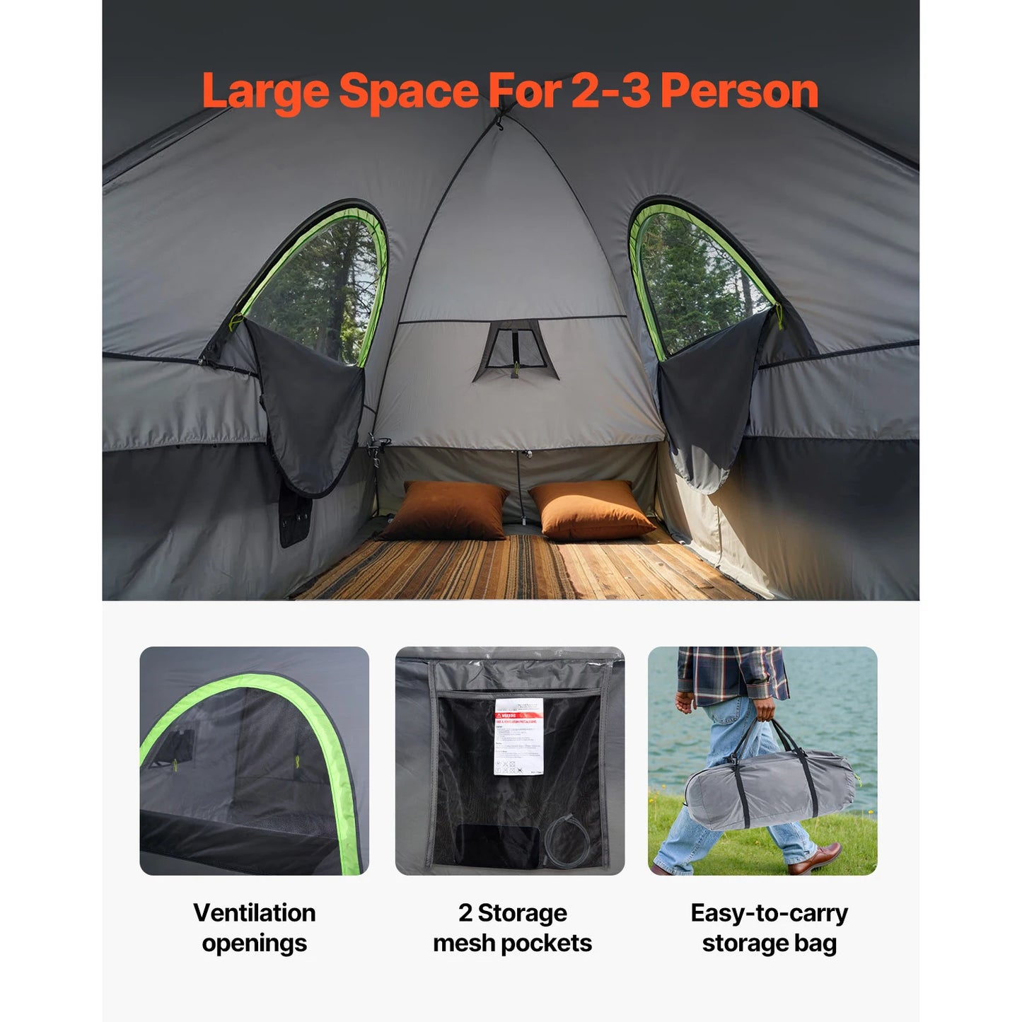 SucceBuy 2-3 Person Waterproof Pickup Truck Bed Tent