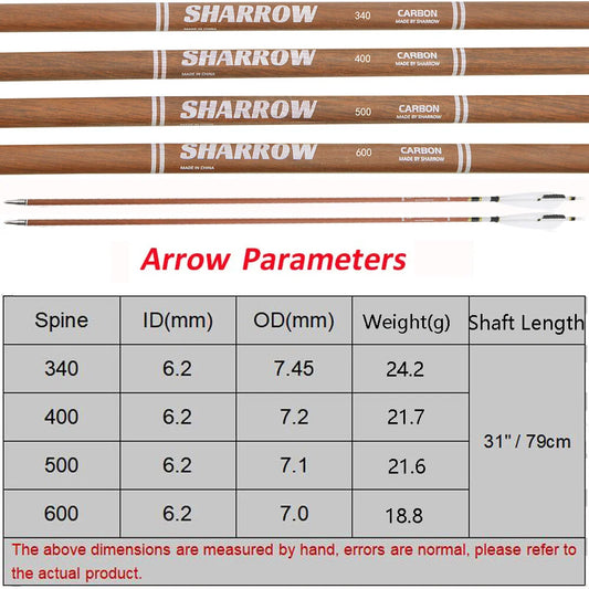 31inch Archery Pure Carbon Arrows Turkey Feathers